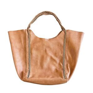Brown Leather Chain Tote
